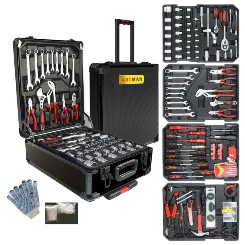 Aukfa 899 Pcs Tool Set, General Hand Tool Kit with Toolbox for Household, Auto Repair, Black - Image 5