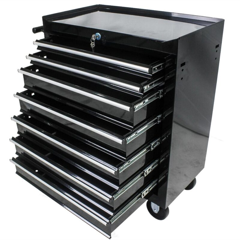 Aukfa Tool Chest, 24.5 in 7-Drawer Steel Rolling Tool Box on Wheels for Workshop Garage, Black - Image 7