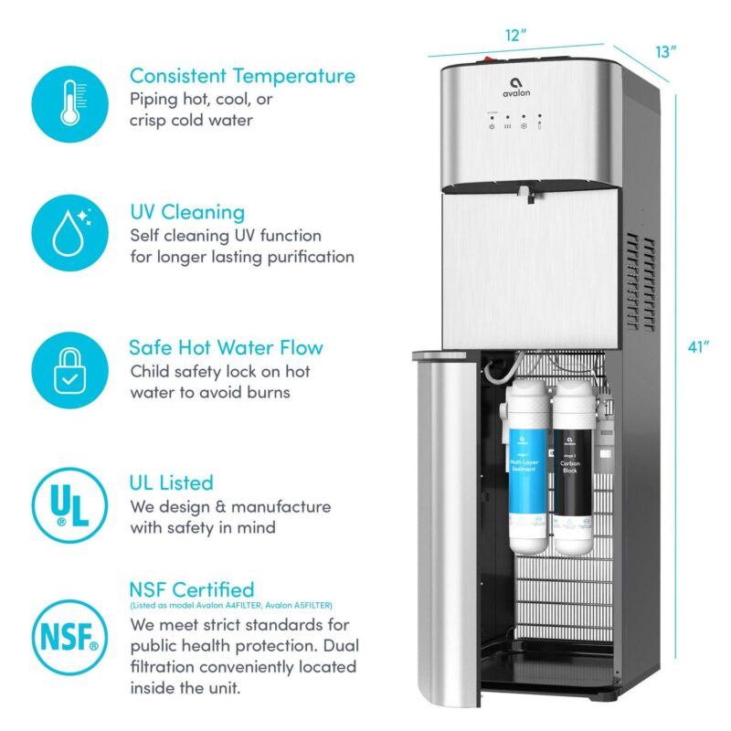 Avalon Self Cleaning Bottleless Water Cooler Dispenser 3 Temperatures - Image 2