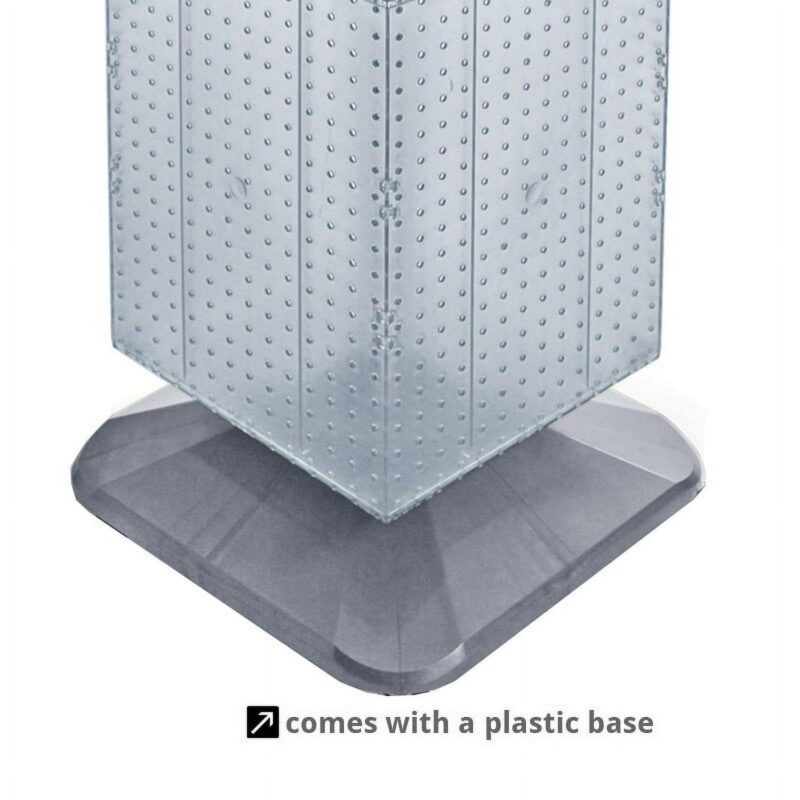 Azar 40 (H) x 14 (W) x 14 (D) Weighted 4-Sided Interlocking Pegboard Floor Display Clear 701435-CLR - Image 3
