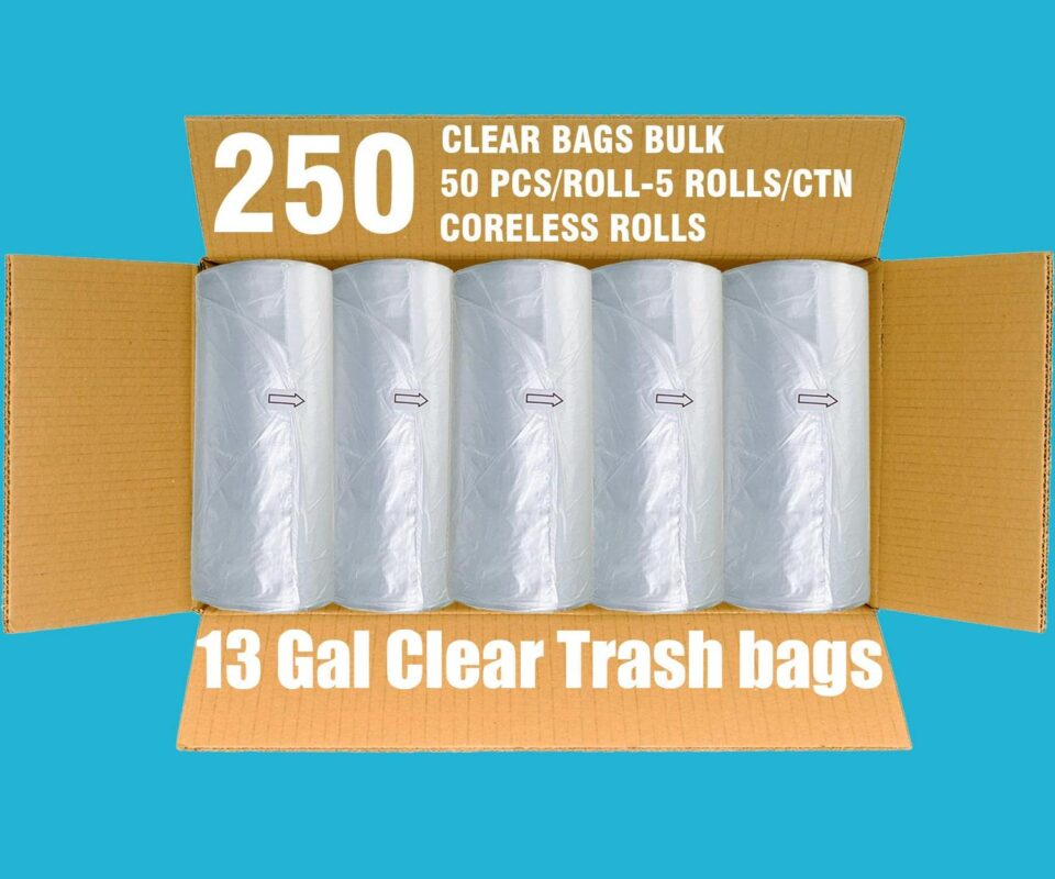 BEIDOU-PAC Tall Kitchen Trash Bags 13 Gallon, 250 Count, Unscented Clear Plastic Recycling Bags - Image 2
