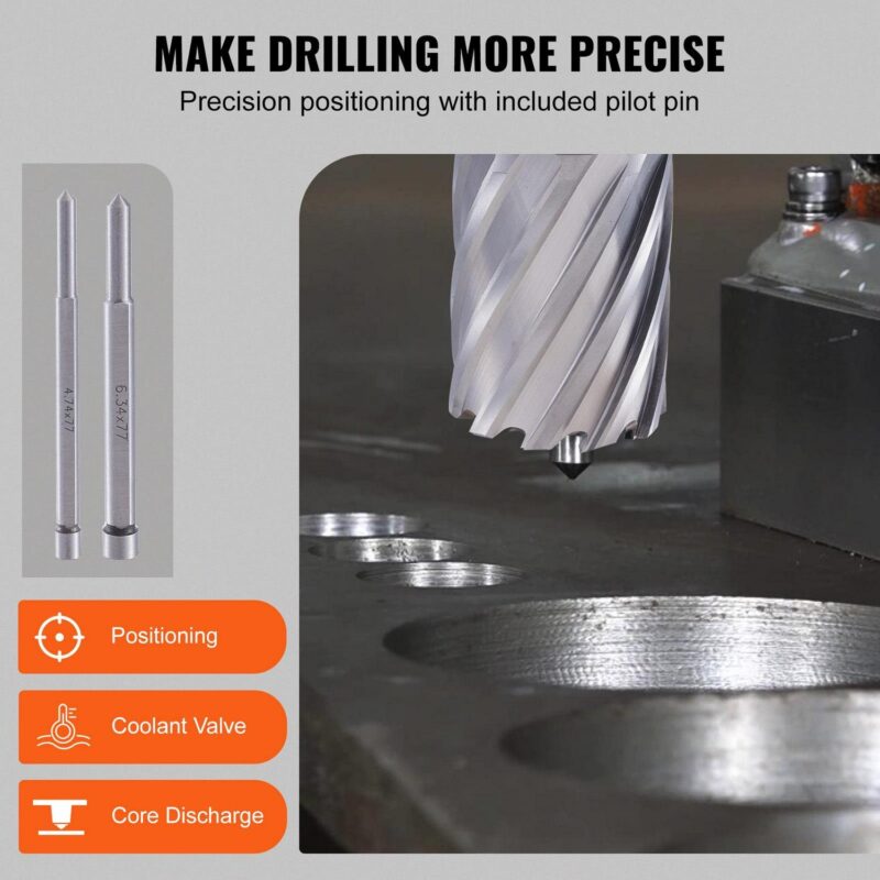 BENTISM Annular Cutter Set 13 Pcs, Weldon Shank Mag Drill Bits, Cutting Depth 1 , 7/16  to 1-1/16  Cutting Diameter, M2AL HSS Magnetic Drill Press Bits with 2 Pilot Pin and Hex Wrench - Image 6