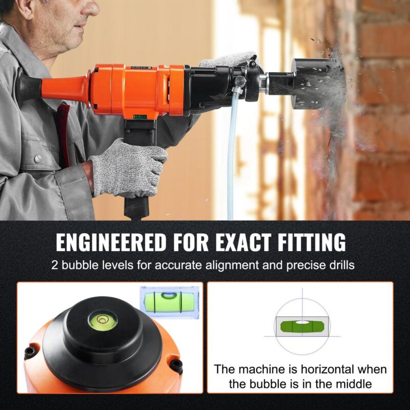 BENTISM Diamond Core Drill Machine Handheld Concrete Core Drill Rig 4in Bit 1500W - Image 5