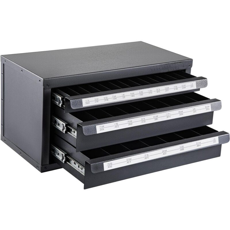 BENTISM Drill Bit Dispenser Cabinet Three-Drawer Organizer A to Z 27-Compartment