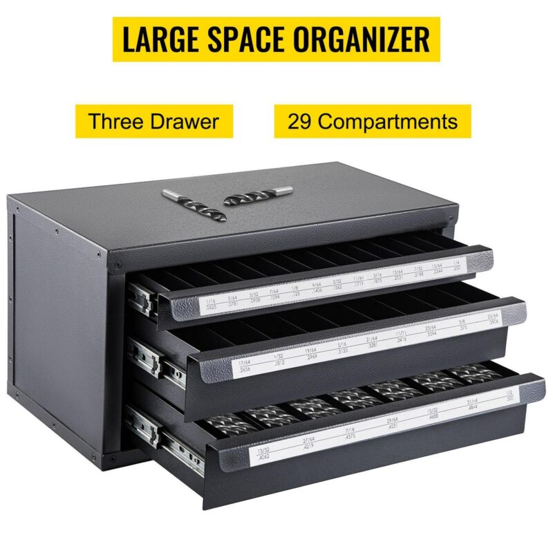 BENTISM Drill Bit Dispenser Cabinet Three-Drawer Organizer A to Z 27-Compartment - Image 3