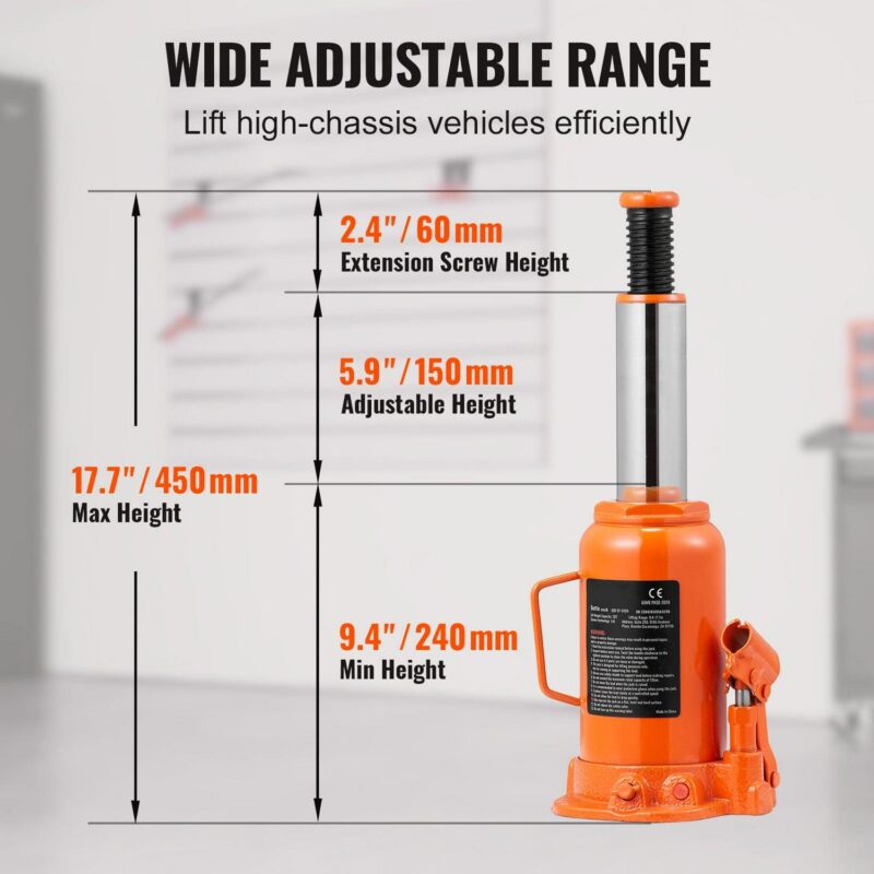 BENTISM Hydraulic Bottle Jack 20 Ton 9.4 -17.7  Height Manual High Lift Portable Automotive Car Repair Shop Jack Repairing Tool for SUV MPV Sedan - Image 3