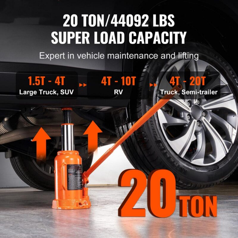BENTISM Hydraulic Bottle Jack 20 Ton 9.4 -17.7  Height Manual High Lift Portable Automotive Car Repair Shop Jack Repairing Tool for SUV MPV Sedan - Image 2