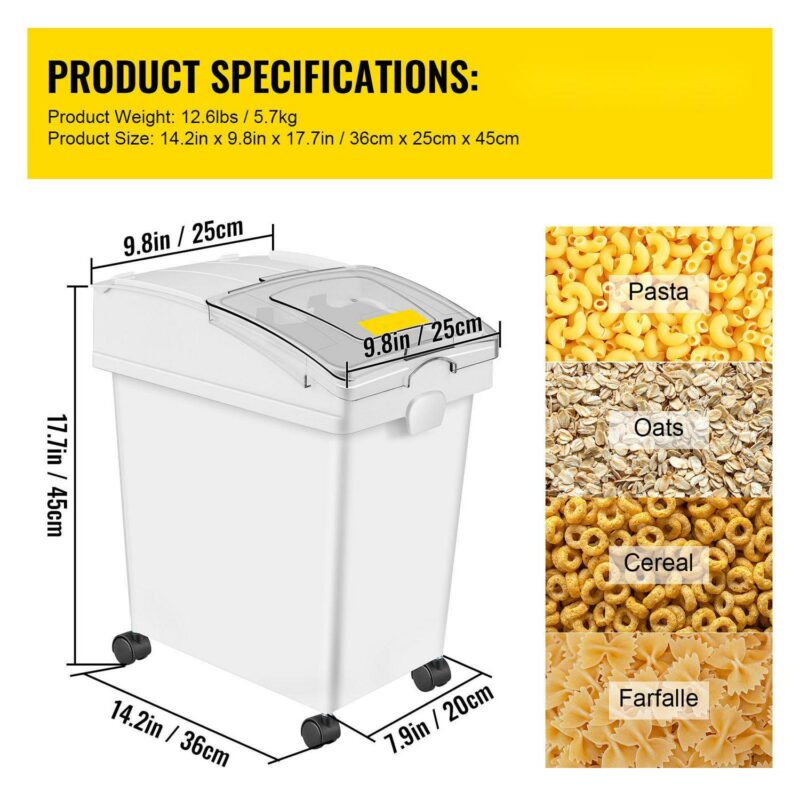 BENTISM Ingredient Storage Bin, Flour Bins On Wheels, 6.6 Gallons Capacity, 3 Pcs/Set - Image 7