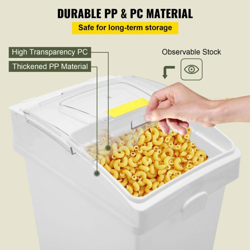 BENTISM Ingredient Storage Bin, Flour Bins On Wheels, 6.6 Gallons Capacity, 3 Pcs/Set - Image 5