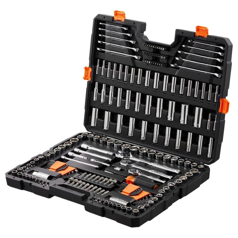BENTISM Mechanics Tool Set and Socket Set, 1/4  and 3/8  Drive Deep and Standard Sockets, 205 Piece SAE and Metric Mechanic Tool Kit with Bits, Combination Wrench, Hex Wrenches, Accessories - Image 5