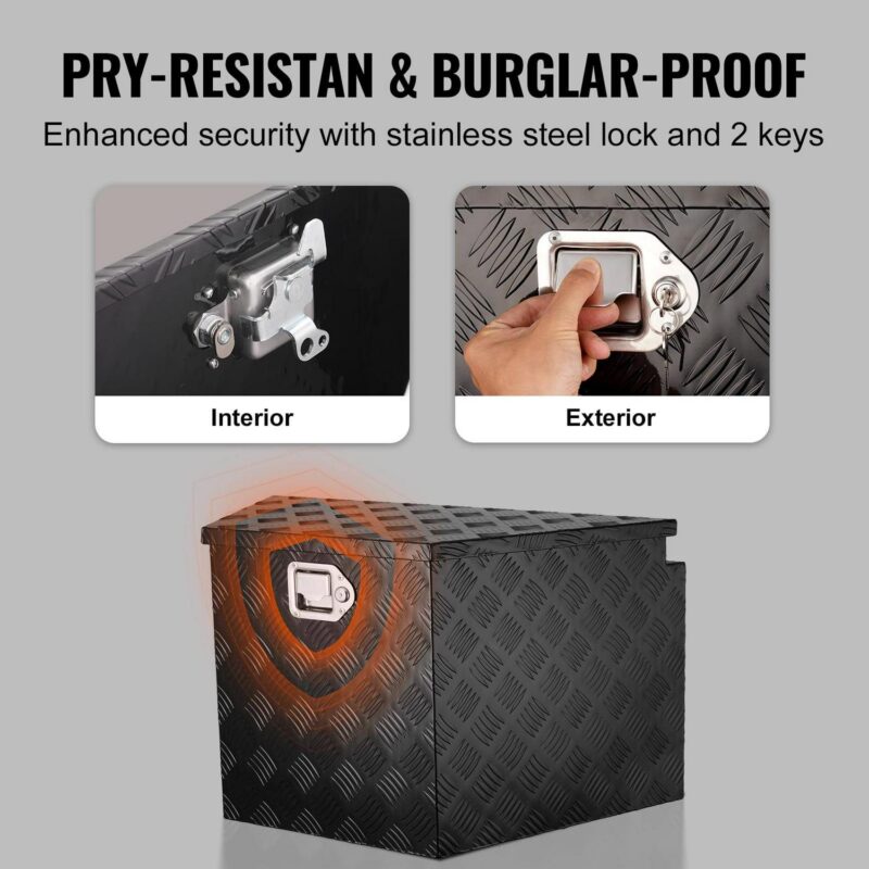 BENTISM Trailer Tongue Storage Tool Box 39x16.5x12 inch Aluminum Alloy + Lock Keys - Image 3
