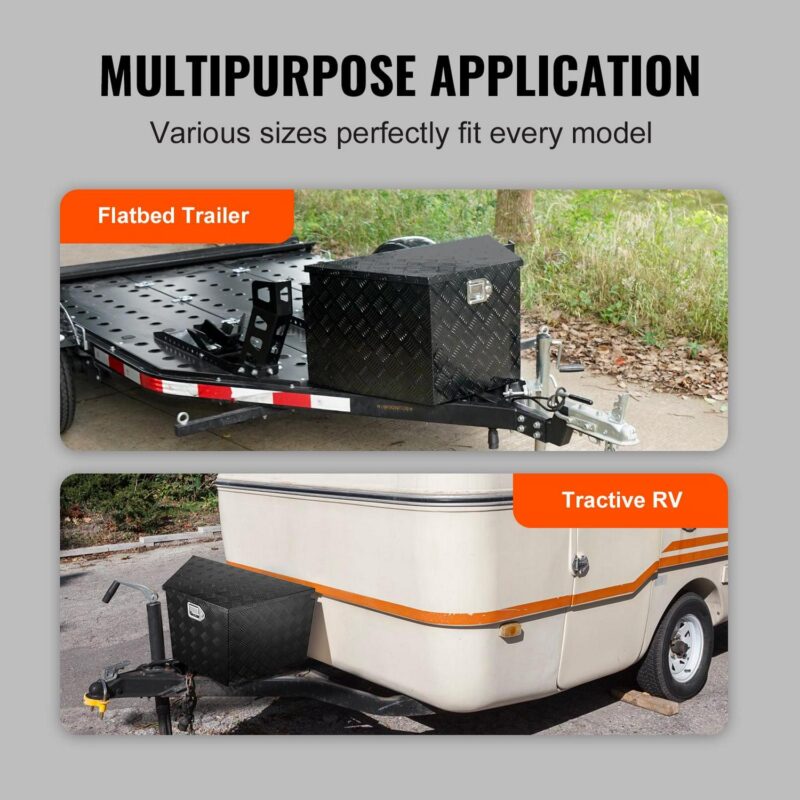 BENTISM Trailer Tongue Storage Tool Box 33x19x18 inch Aluminum Alloy + Lock Keys - Image 4