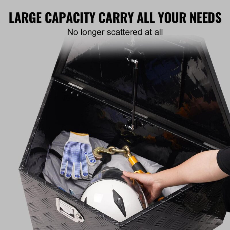 BENTISM Trailer Tongue Storage Tool Box 33x19x18 inch Aluminum Alloy + Lock Keys - Image 2
