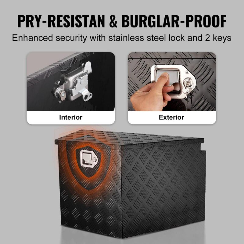 BENTISM Trailer Tongue Storage Tool Box 33x19x18 inch Aluminum Alloy + Lock Keys - Image 8