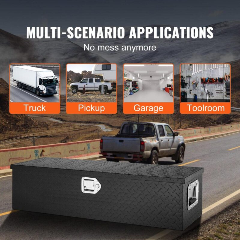 BENTISM Truck Tool Box 39 x13 x10  Aluminum Bar Tread Waterproof Tool Storage for Hitch Cargo Racks RVs Truck Beds Trailers Homes Garages - Image 6