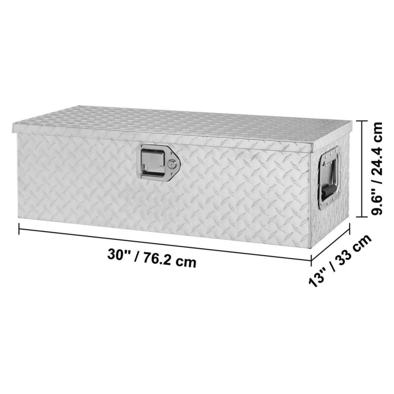 BENTISM Truck Tool Box 30 x13 x9.6  Heavy Duty Aluminum Bar Tread Truck Tool Box for Pick Up Truck Bed - Image 8