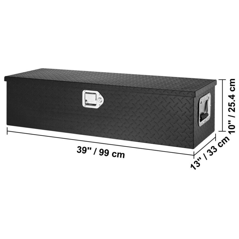 BENTISM Truck Tool Box 39 x13 x10  Aluminum Bar Tread Waterproof Tool Storage for Hitch Cargo Racks RVs Truck Beds Trailers Homes Garages - Image 8