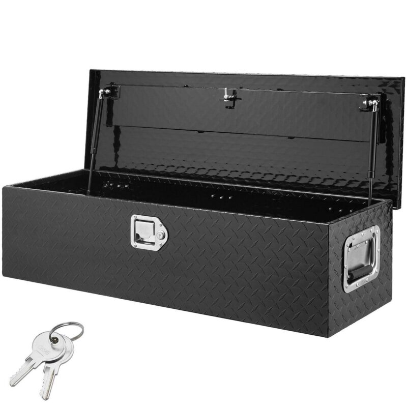 BENTISM Truck Tool Box 39 x13 x10  Aluminum Bar Tread Waterproof Tool Storage for Hitch Cargo Racks RVs Truck Beds Trailers Homes Garages