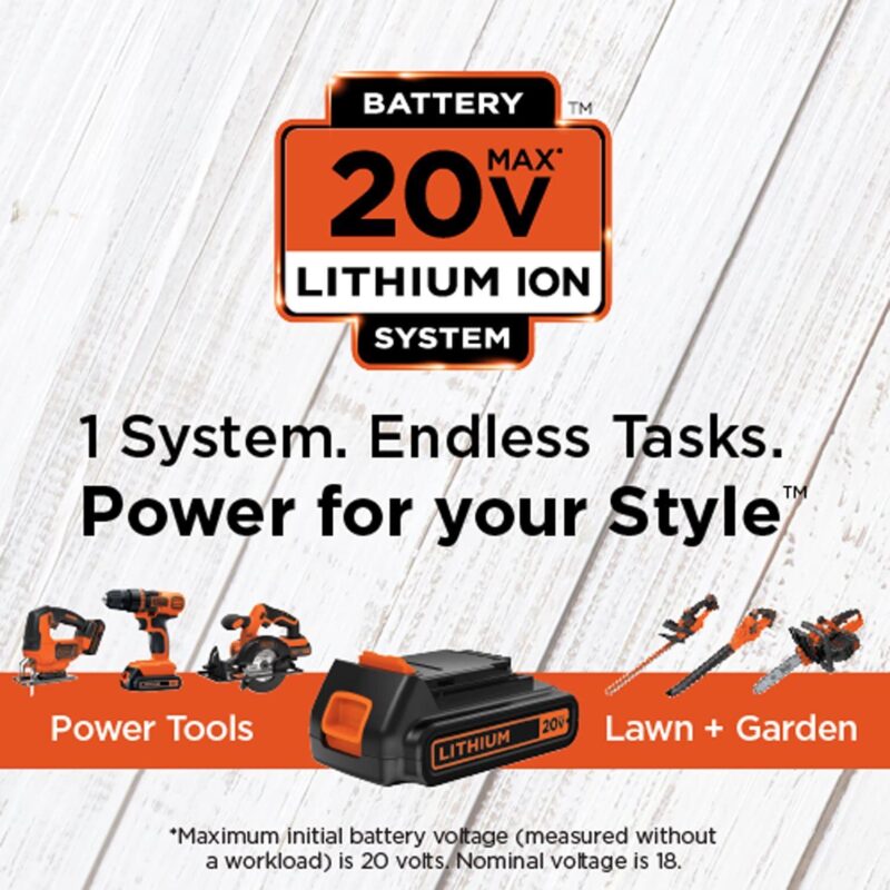 BLACK+DECKER 20V MAX* Cordless 3/8 in Drill Driver Kit (1) Lithium Ion Battery with Charger, (BDCDD120C) - Image 17