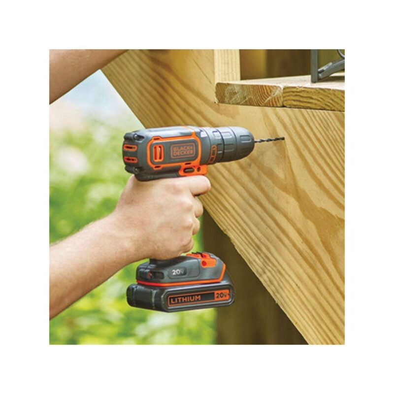 BLACK+DECKER 20V MAX* Cordless 3/8 in Drill Driver Kit (1) Lithium Ion Battery with Charger, (BDCDD120C) - Image 12