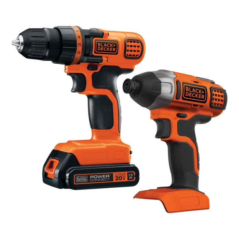 BLACK+DECKER 20-Volt MAX* 1.5 Ah Cordless Lithium-Ion Drill And Impact Driver Combo Kit, BD2KITCDDI - Image 2