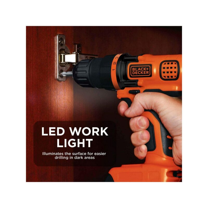 BLACK+DECKER 20-Volt MAX* 1.5 Ah Cordless Lithium-Ion Drill And Impact Driver Combo Kit, BD2KITCDDI - Image 12