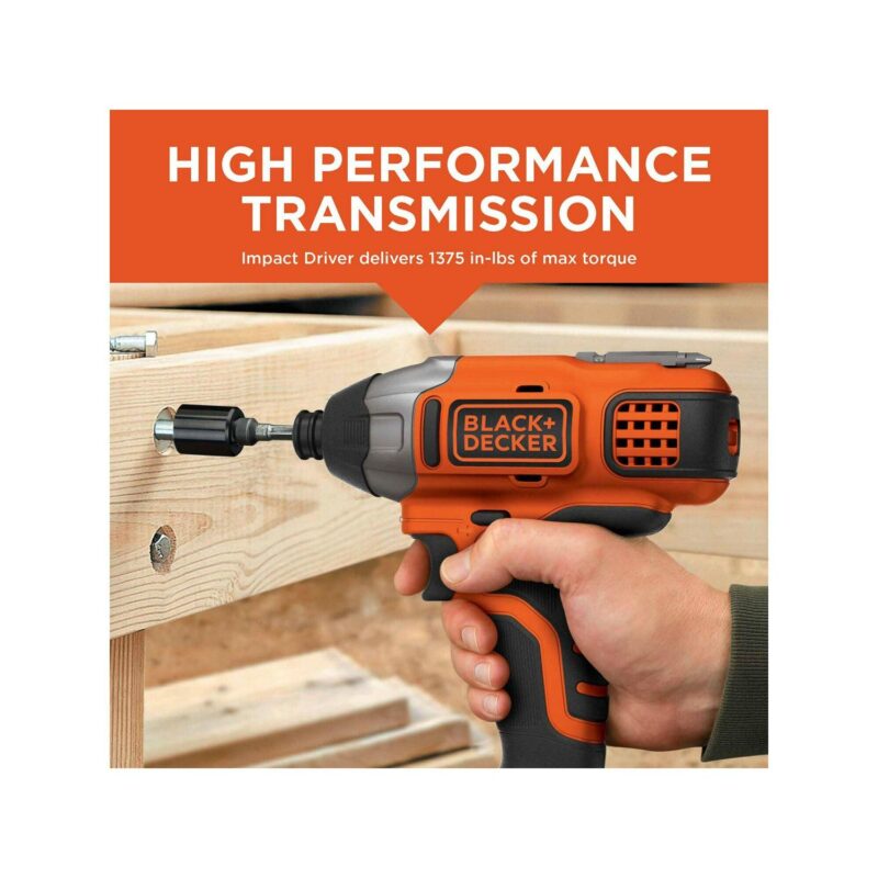BLACK+DECKER 20-Volt MAX* 1.5 Ah Cordless Lithium-Ion Drill And Impact Driver Combo Kit, BD2KITCDDI - Image 14