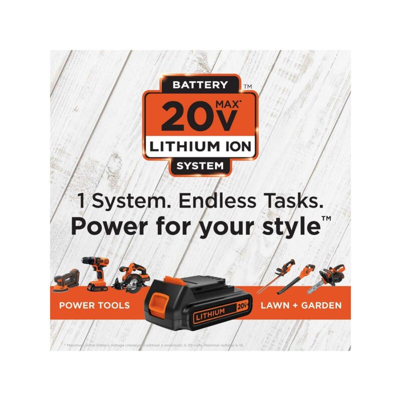 BLACK+DECKER 20-Volt MAX* 1.5 Ah Cordless Lithium-Ion Drill And Impact Driver Combo Kit, BD2KITCDDI - Image 11