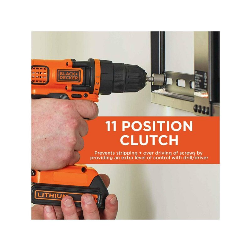 BLACK+DECKER 20-Volt MAX* 1.5 Ah Cordless Lithium-Ion Drill And Impact Driver Combo Kit, BD2KITCDDI - Image 13