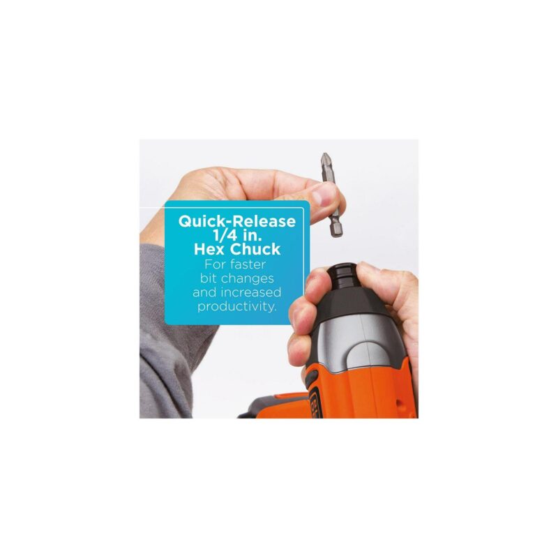 BLACK+DECKER 20-Volt MAX* 1.5 Ah Cordless Lithium-Ion Drill And Impact Driver Combo Kit, BD2KITCDDI - Image 9