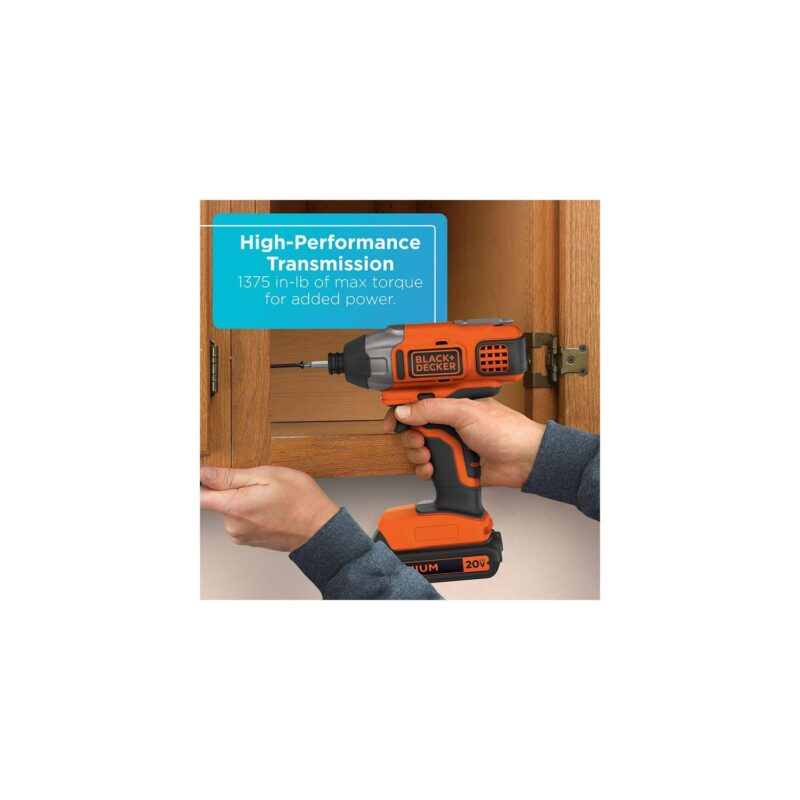 BLACK+DECKER 20-Volt MAX* 1.5 Ah Cordless Lithium-Ion Drill And Impact Driver Combo Kit, BD2KITCDDI - Image 10
