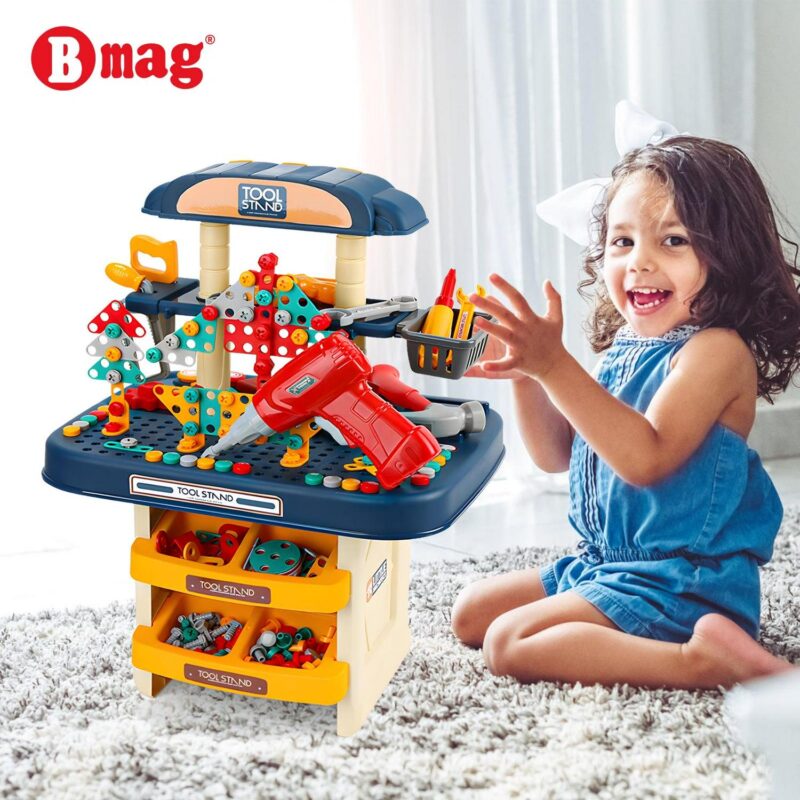BMAG 246 PCS Kids Tool Bench Play Set, Pretend Workbench Toy Tools with Electric Drill, Workshop Construction Toys for Boys Girls - Image 2