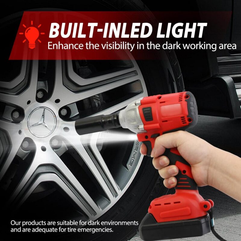 Baokaler Cordless Impact Wrench, Max Torque 740 Ft-lbs Impact Gun 1/2 inch, High Efficiency Brushless Motor with Fast Charger and Battery - Image 5