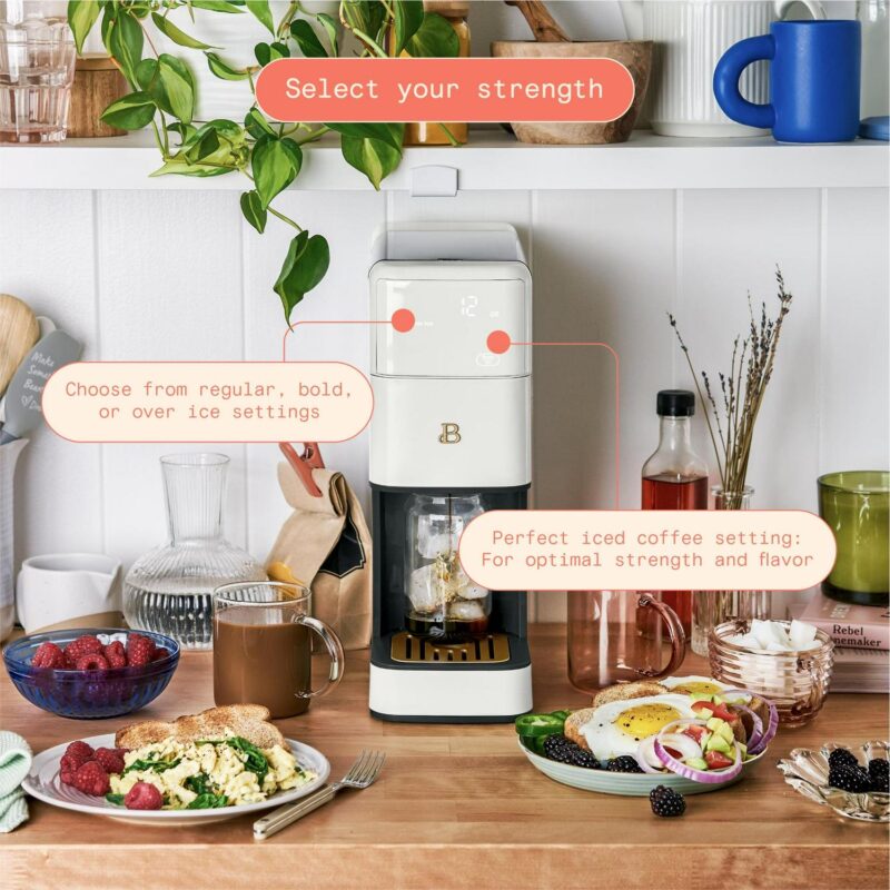 Beautiful Perfect Grinda c Programmable Single Serve Coffee Maker, White Icing by Drew Barrymore - Image 16