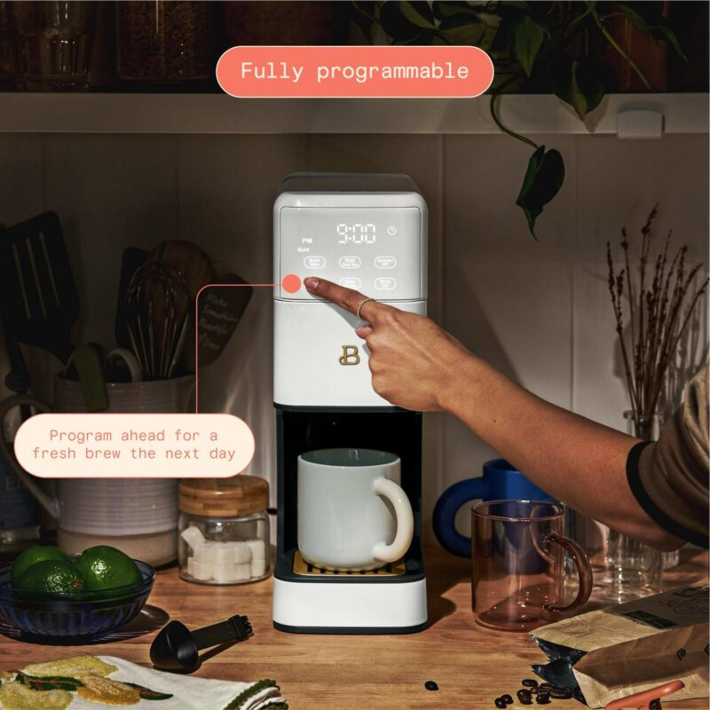 Beautiful Perfect Grinda c Programmable Single Serve Coffee Maker, White Icing by Drew Barrymore - Image 7