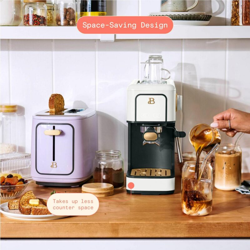 Beautiful Slim Espresso Maker with 20-Bar Pressure, White Icing by Drew Barrymore - Image 12