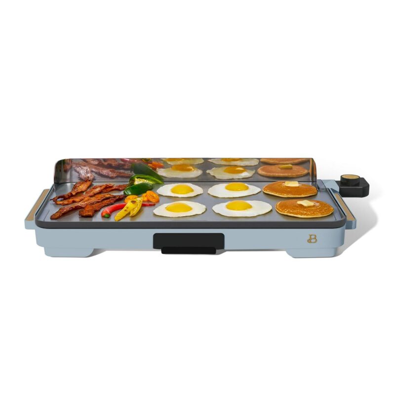 Beautiful XL Electric Griddle 12  x 22 - Non-Stick, Cornflower Blue by Drew Barrymore - Image 10