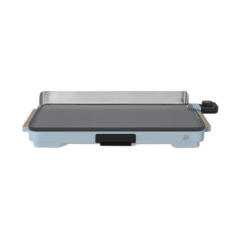 Beautiful XL Electric Griddle 12  x 22 - Non-Stick, Cornflower Blue by Drew Barrymore