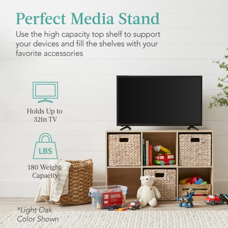 Best Choice Products 6-Cube Bookshelf, 11in Display Storage System, Organizer w/ Removable Back Panels - Black - Image 4