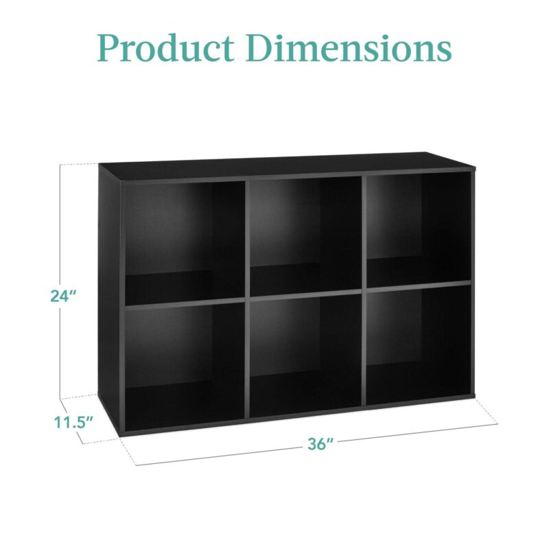 Best Choice Products 6-Cube Bookshelf, 11in Display Storage System, Organizer w/ Removable Back Panels - Black - Image 7