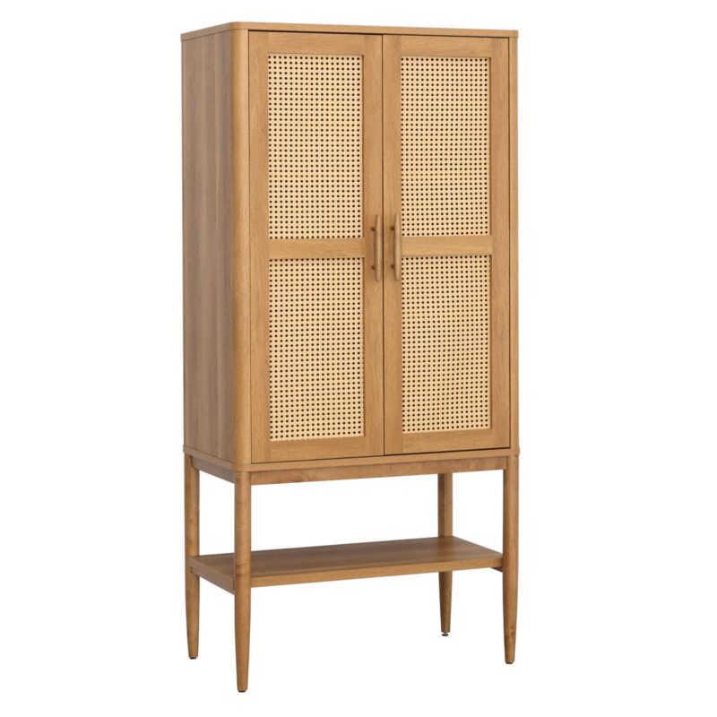 Better Homes and Gardens Springwood Caning Storage Cabinet, Light Honey Finish - Image 6