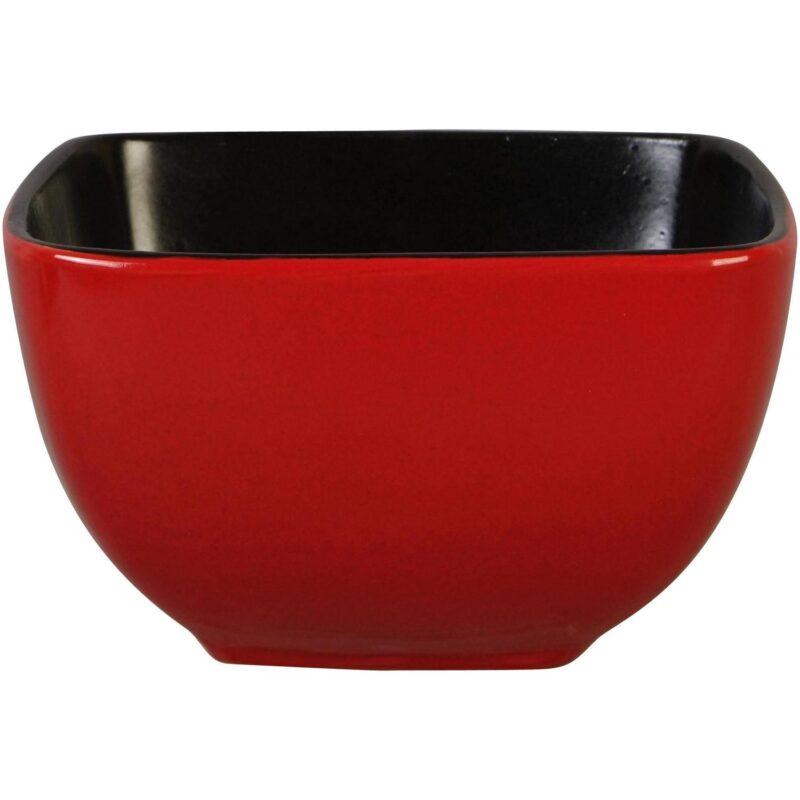 Better Homes and Gardens Rave Square Dinnerware, Red, Set Of 16 - Image 8