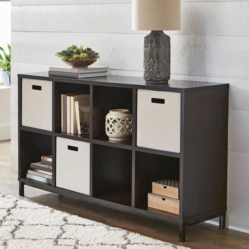 Better Homes and Gardens 8-Cube Organizer with Metal Base, Espresso