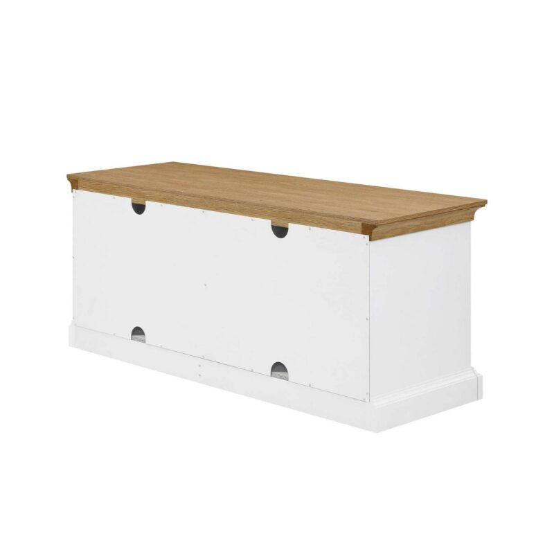 Better Homes and Gardens Canton 4- door TV Stand for TVa s up to 70a , White/Light Honey Finish - Image 10
