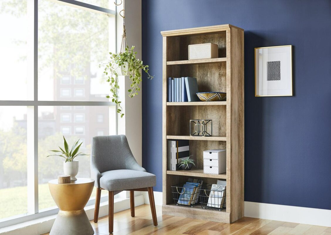 Better Homes and Gardens 71  Crossmill 5-Shelf Bookcase, Weathered Finish - Image 2