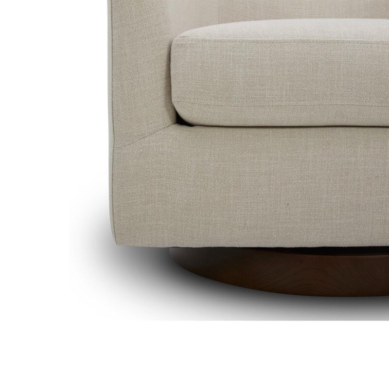 Better Homes and Gardens Bradford Wooden Base Modern Swivel Chair, Linen - Image 8