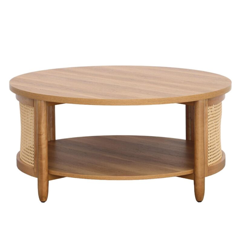 Better Homes and Gardens Springwood Caning Coffee Table, Light Honey Finish - Image 3