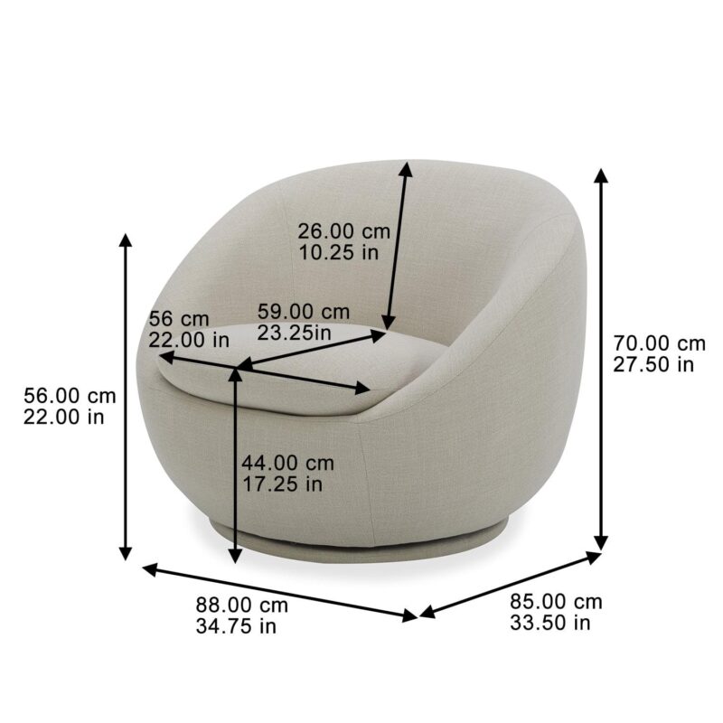 Better Homes and Gardens Mira Swivel Chair, Linen - Image 6