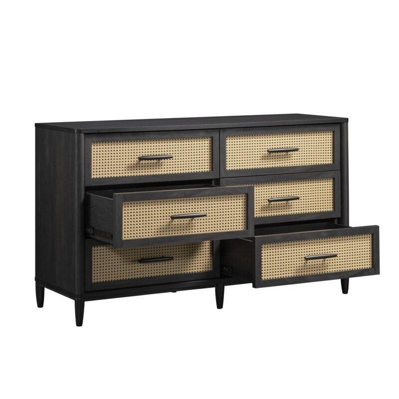 Better Homes and Gardens Springwood Caning 6-Drawer Dresser, Charcoal Finish - Image 7