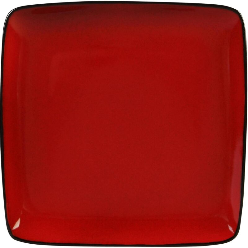 Better Homes and Gardens Rave Square Dinnerware, Red, Set Of 16 - Image 2